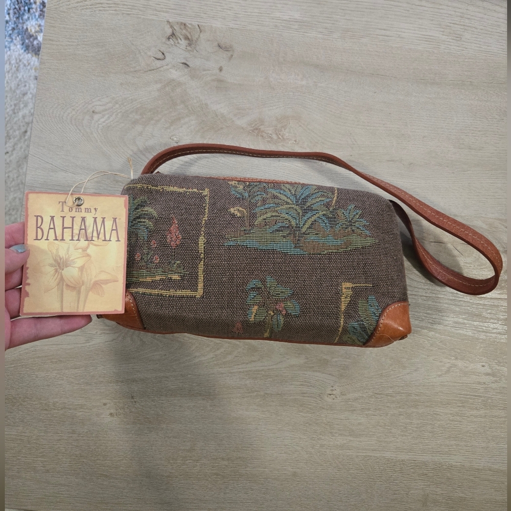 Tommy Bahama Brown and Tan Tropical Shoulder Bag